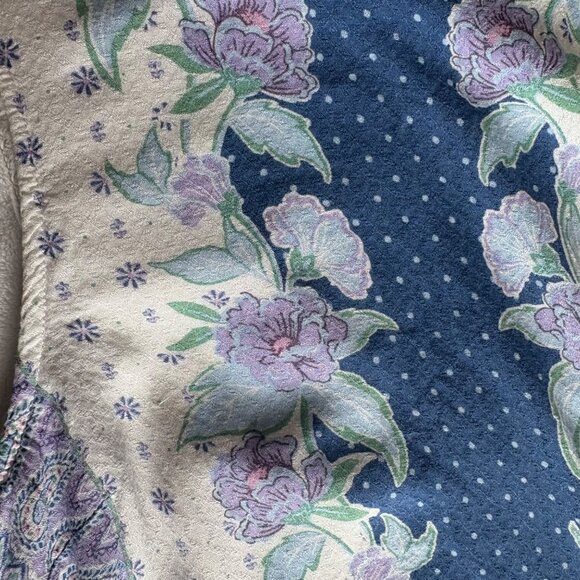 Aeropostale Floral Boho Sleeveless Rayon Dress White & Blue Size Small - Picture 7 of 11